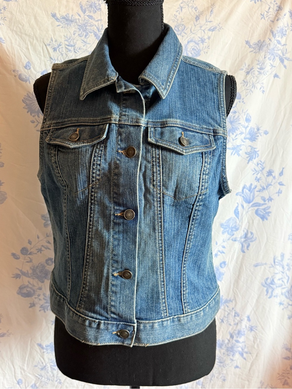 LOFT Blue Denim Sleeveless Jean Jacket